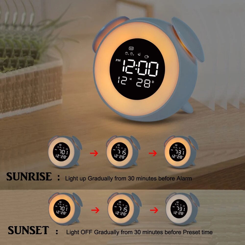 Bedside Sunrise Sunset Light Alarm Clock Natural Wake