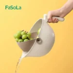FaSoLa Double Layer Drain Basket for Food Vegetable Fruit Plastic Storage Basket