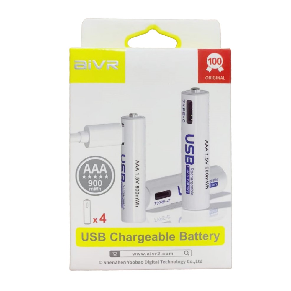 Aivr USB Rechargeable Batteries AA 2550mAh