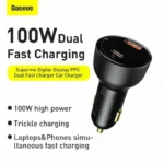 Baseus 100W Dual USB Type-C Car Charger