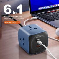 LDNIO SC3319 6-in-1 65W Power Socket Cube