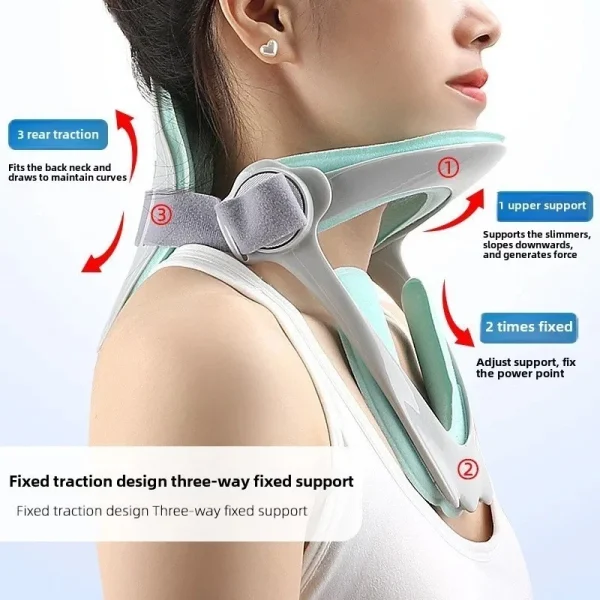 360 Degree Adjustable Neck Support Ergonomic Cervical Traction Device
