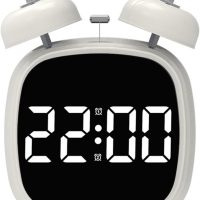 Vintage Digital Alarm Clock Twin Bells Loud Alarm Desk Clocks
