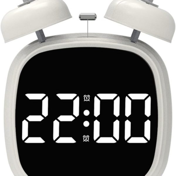 Vintage Digital Alarm Clock Twin Bells Loud Alarm Desk Clocks