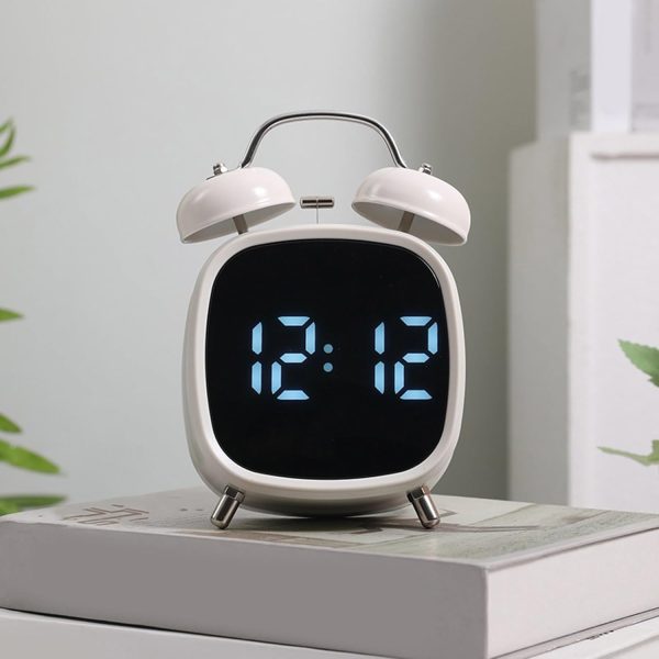 Vintage Digital Alarm Clock Twin Bells Loud Alarm Desk Clocks