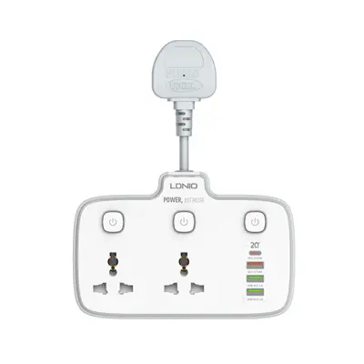 Ldnio SC2413 PD & QC3.0 2 Universal Outlets Power Socket