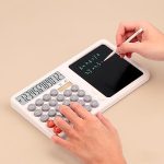 Dual Screen 12-Digit Desktop Calculator With Liquid Crystal Writing Tablet