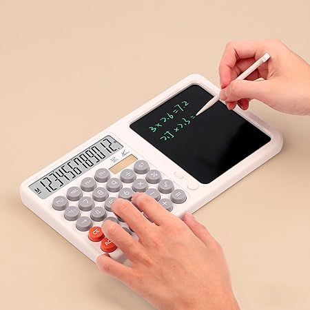 Dual Screen 12-Digit Desktop Calculator With Liquid Crystal Writing Tablet Dual Screen 12-Digit Desktop Calculator With Liquid Crystal Writing Tablet