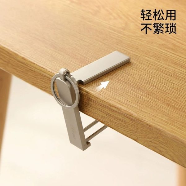 Multi-Functional Metal Keychain Foldable Portable Phone Holder and Desktop Hook