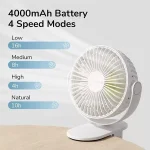 JISULIFE FA18S Portable Clip Fan USB Rechargeable