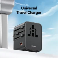 USAMS CC309 25W Dual Type-C +USB Universal Travel Charger