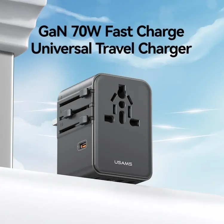 USAMS CC310 70W Three Type-C+Dual USB Universal Travel Charger