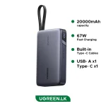 UGREEN 20000mAh 67W 1C1A Power Bank Cable 3C Version