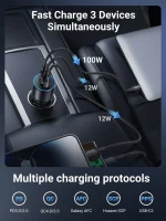 UGREEN 130W 3-Port Fast Car Charger